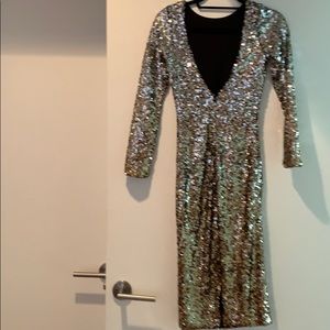 Silver and Gold sequin dress